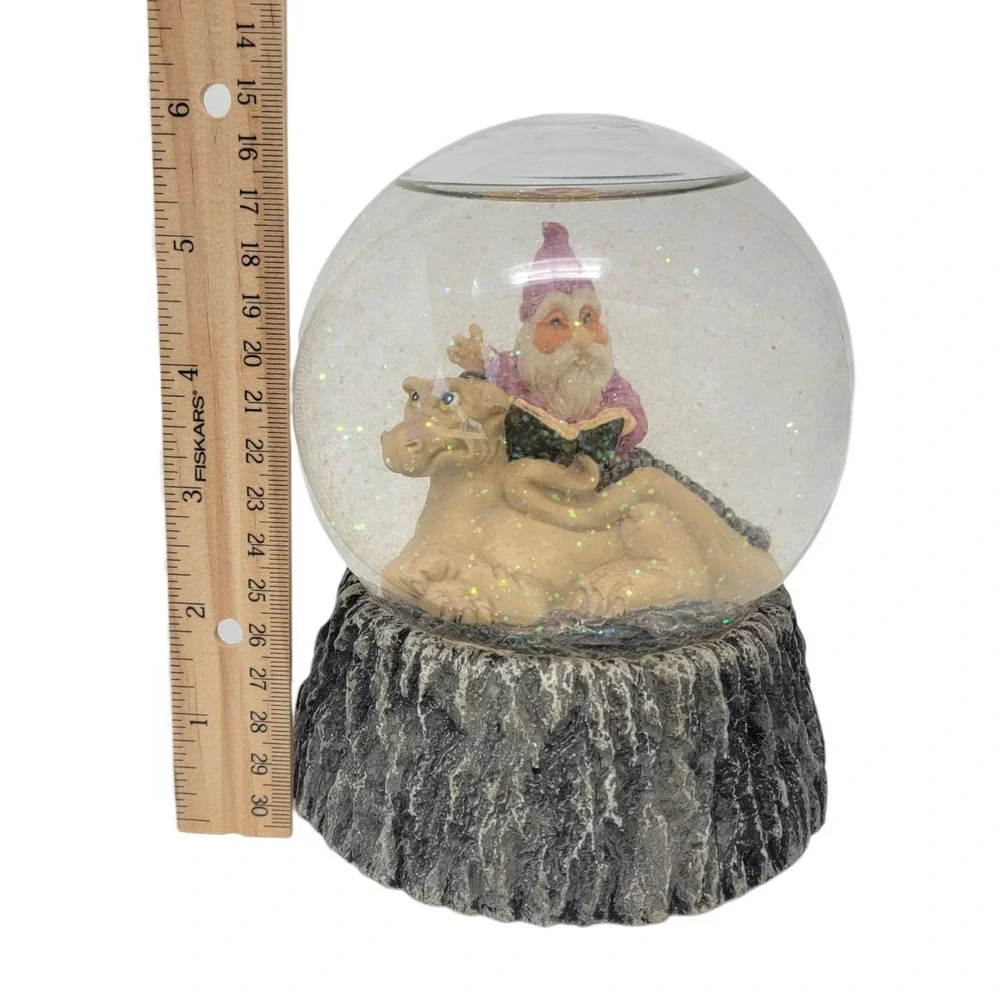 Krystonia Snow Globe Wizard Musical Puff The Magic Dragon Mythical Vintage 80s